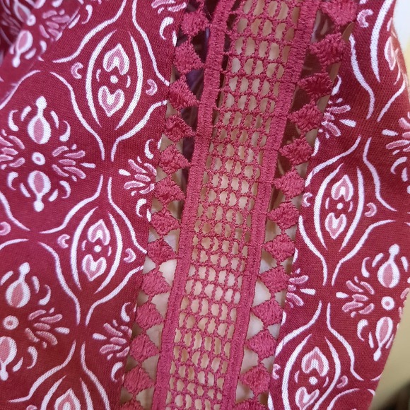 NWT ST Johns Bay| Red Boho Long Sleeve Top Size L - Picture 5 of 6